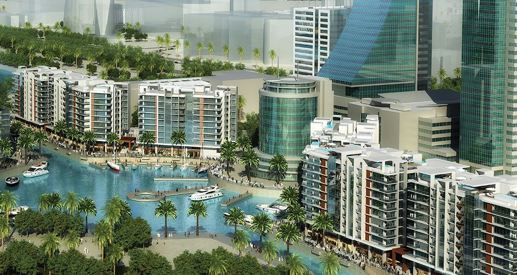 Bahrain Harbour waterfront development with luxury towers and marina