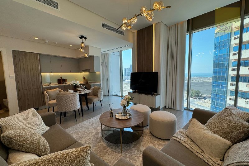 Bright. Stylish. Sea‑View 1 Bedroom in Seef. Weekly Housekeeping. – Slide 1